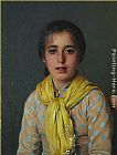 Vittorio Matteo Corcos Canvas Paintings - Girl with Yellow Shawl